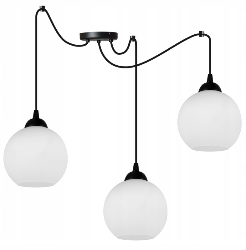Lampa sufitowa wisząca Light Home LH Spider Eliza 3x E27 60W czarny/biały 1szt.