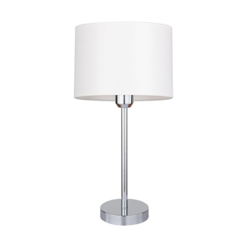 Lampa Stołowa SPOT Light 1xE27 Max.40W Klasyczne Połączenie Chromu i Bieli, Polski Producent, 1 szt.