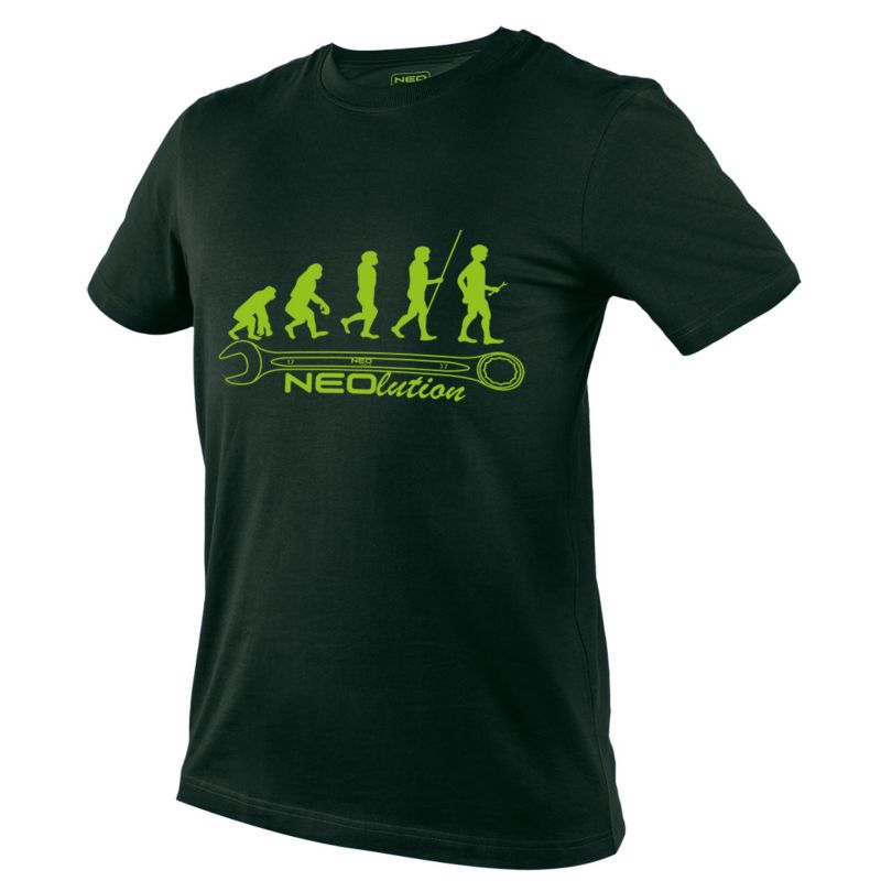 T-shirt z nadrukiem NEO TOOLS NEOlution L ciemny zielony 1 szt.
