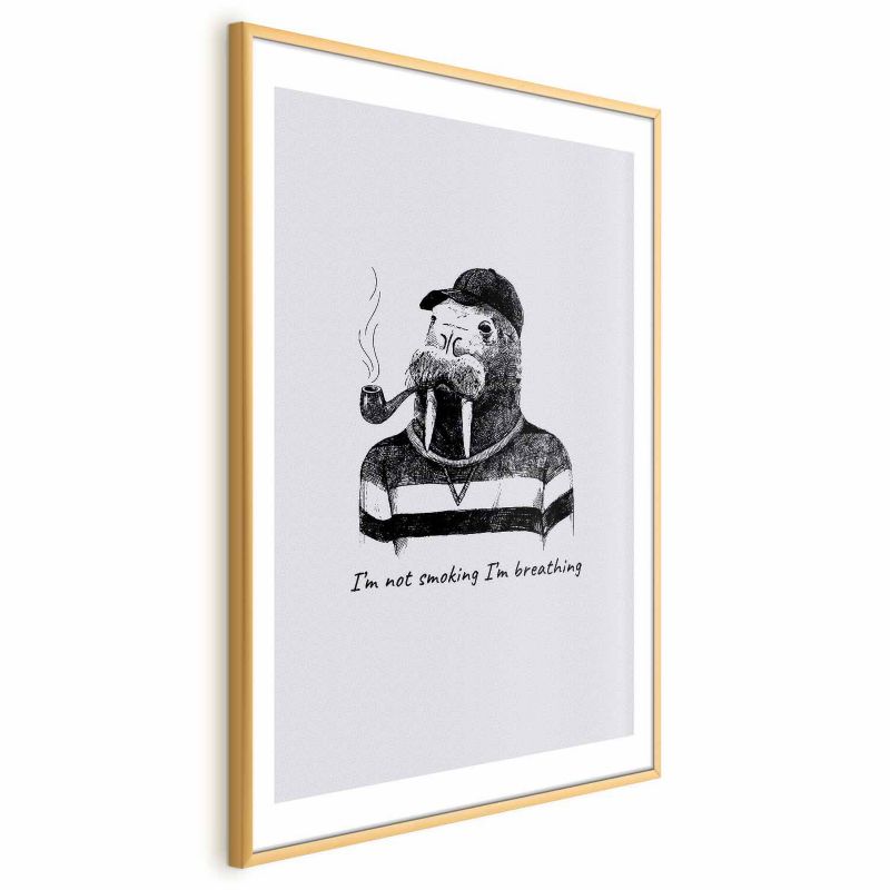 Plakat Artgeist Smoking 21x30 cm z ramą złotą 1 szt