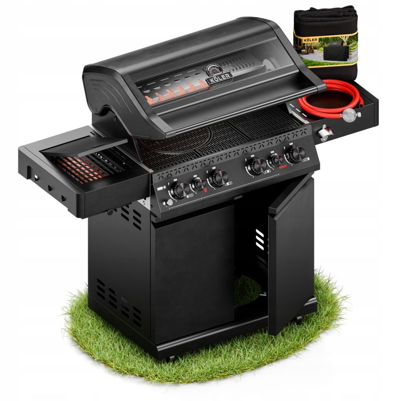 Grill Gazowy Koler Krone S1 szyba 21,6kW czarny 1 szt.