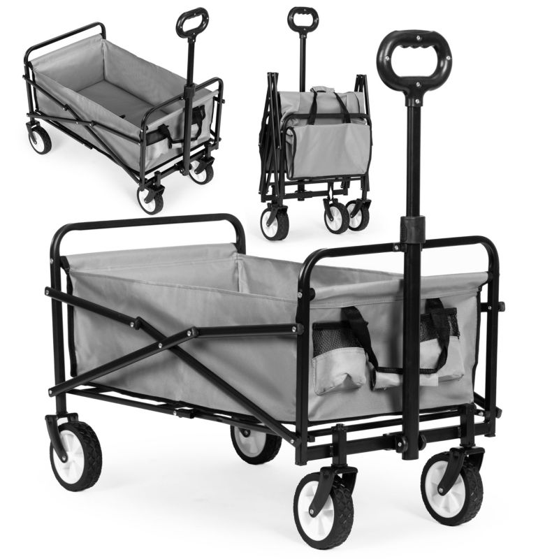 Wózek plażowy MultiGarden transportowy ogrodowy składany szary 48x90 cm 1 szt.