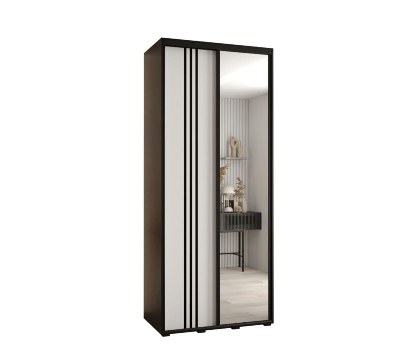 Szafa przesuwna Abiks DAVOS 7 wysoka szer.100cm gł.60cm czarny/biały/czarny 1szt.