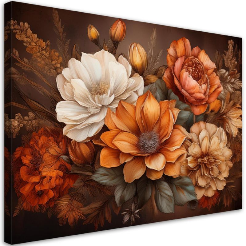 Obraz do salonu sypialni Feeby Natura Botanika Pomarańczowe 100x70 cm 1szt