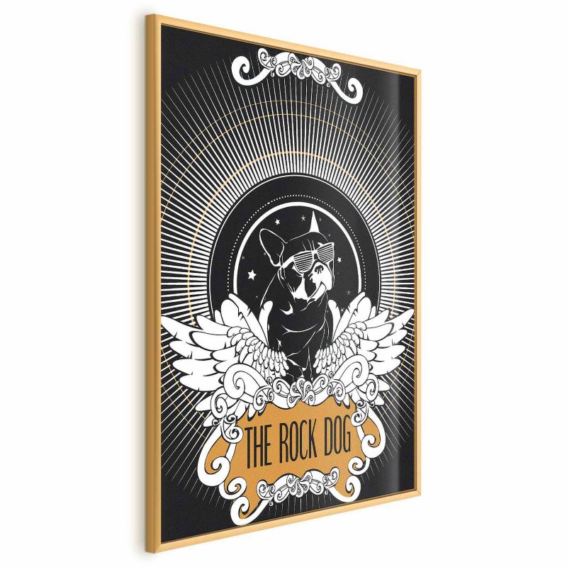 Plakat Artgeist The Rock Dog 21x30 cm z ramą złotą 1 szt