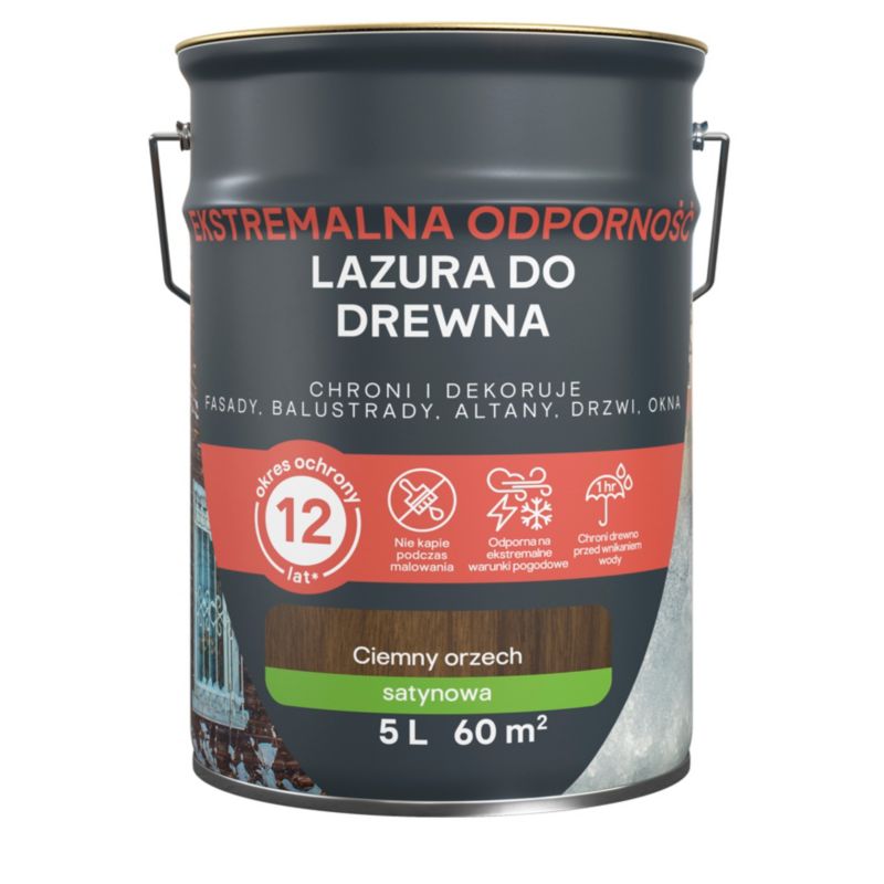 Lazura GoodHome 12 lat ciemny orzech 5 l
