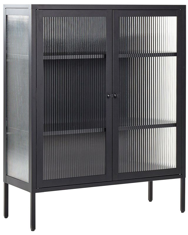 Witryna Lerryn Metal 90 cm 35 cm Czarny 1 szt.
