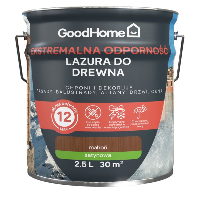 Lazura GoodHome 12 lat mahoń 2,5 l