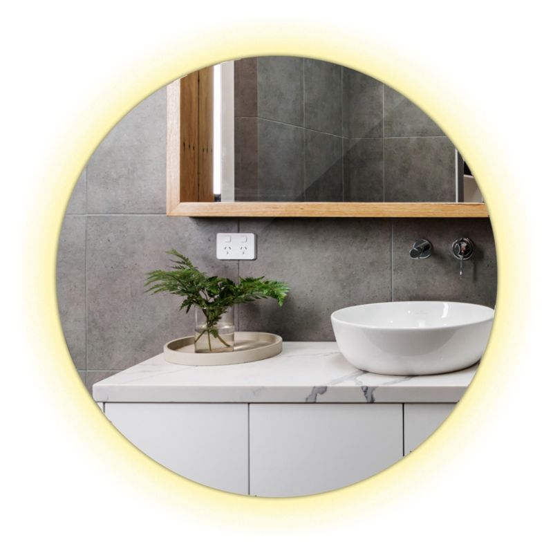 Lustro LED Tulup Okrągłe 50 cm Ciepły Minimalistyczne Do Wizażu 1 szt.