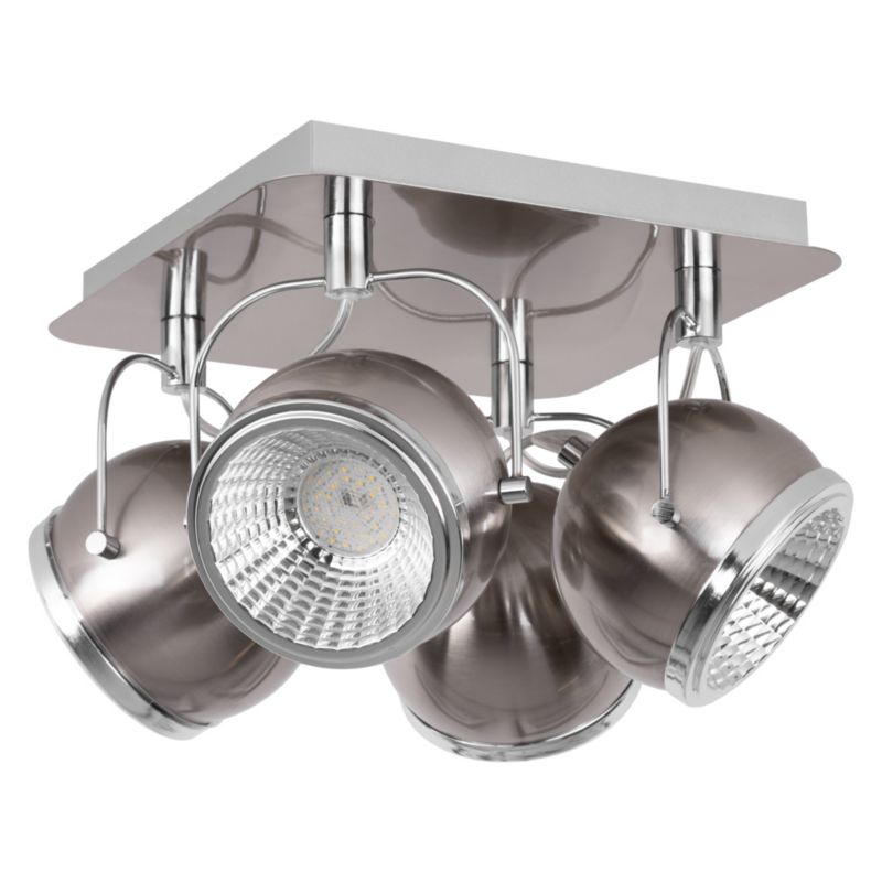 Lampa Sufitowa SPOT Light 4xGU10 LED 6W Elegancka Satyna w Klasycznym Stylu, Polski Producent, 1szt.