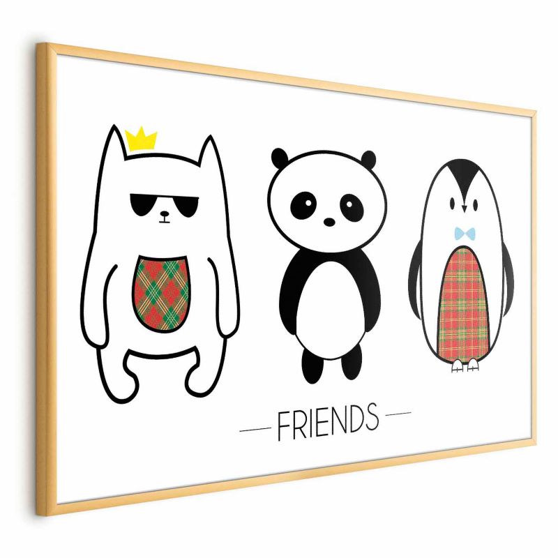 Plakat Artgeist Przyjaciele 90x60 cm z ramą złotą 1 szt