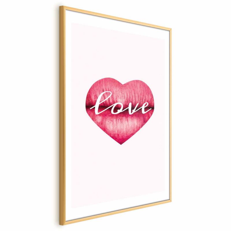 Plakat Artgeist Miłosne usta 21x30 cm z ramą złotą 1 szt