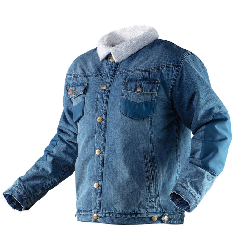 Kurtka jeansowa ocieplana NEO TOOLS DENIM klasyczna rozm. L granatowa 1 szt.