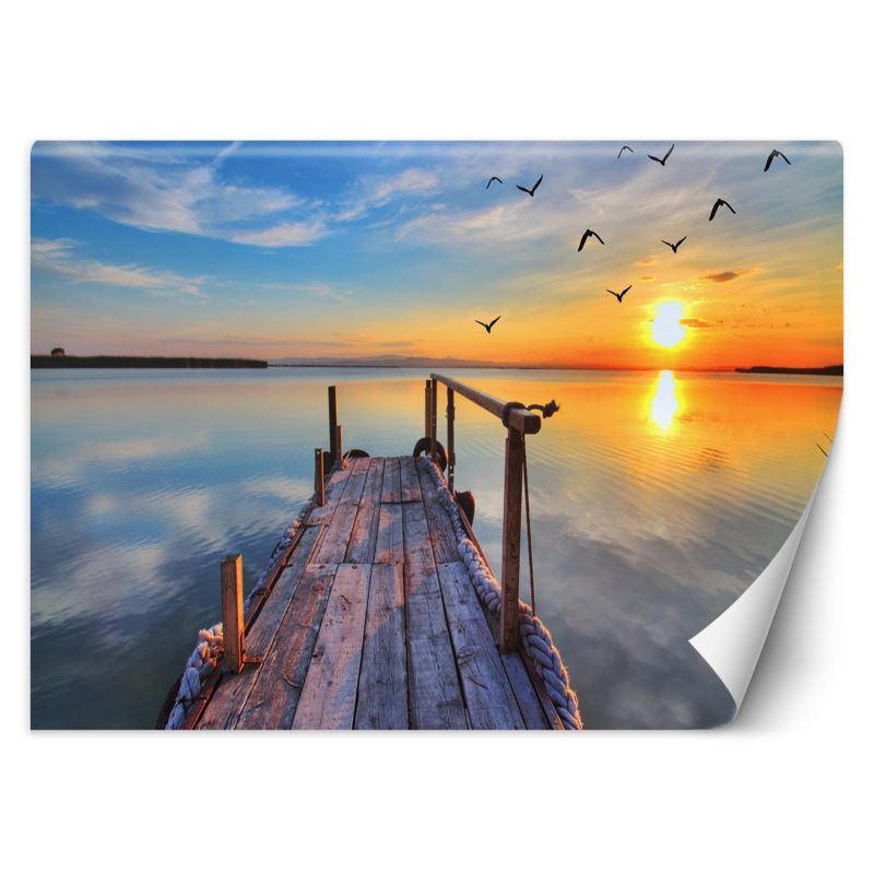 Fototapeta Feeby Drewniany pomost i zachód słońca 150x105 1 szt