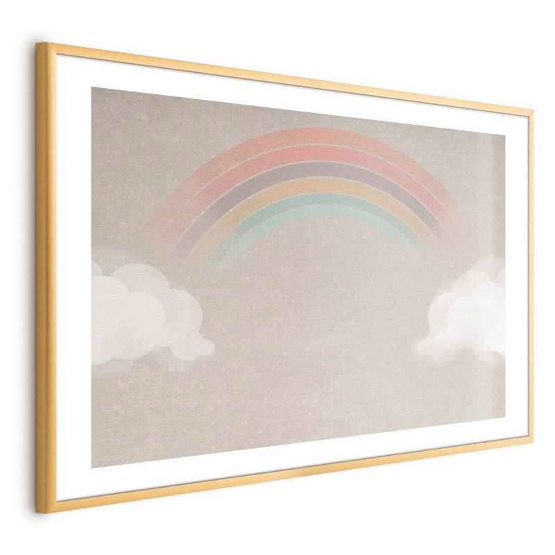 Plakat Artgeist Tęcza w deszczu 90x60 cm z ramą złotą 1 szt