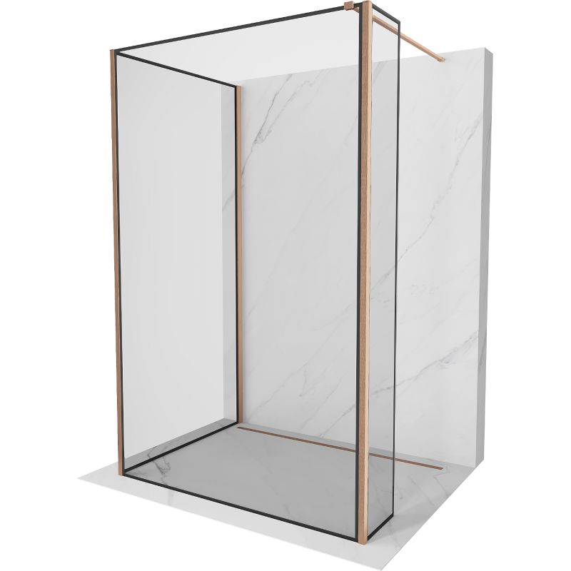 Ścianka prysznicowa Mexen Kioto czarny wzór miedź szczotkowana 100x80x40 cm 800-100-080-221-65-70-040 1 szt.