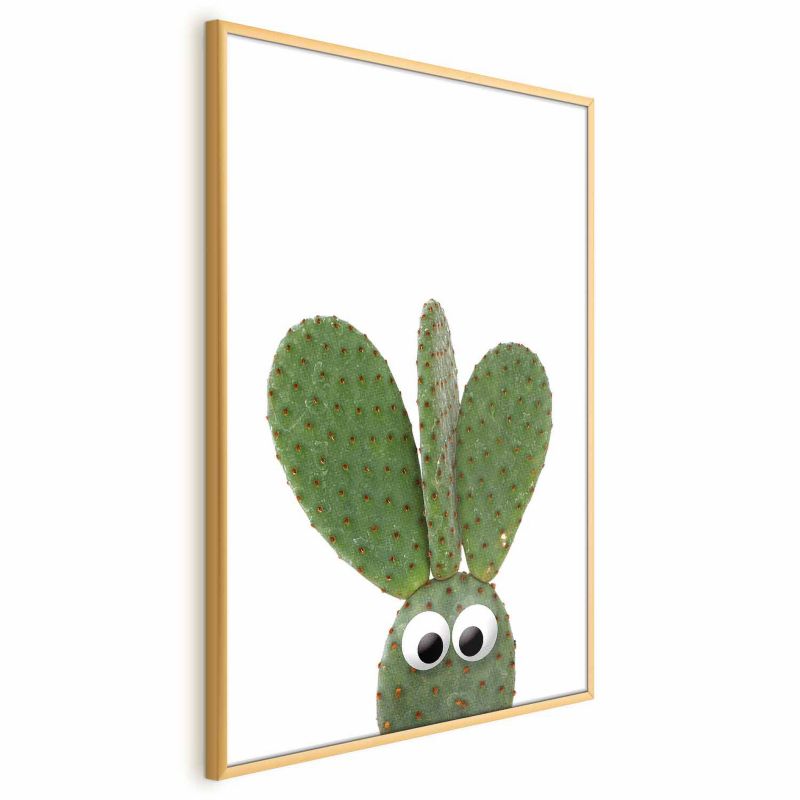 Plakat Artgeist Uszaty kaktus 40x60 cm z ramą złotą 1 szt