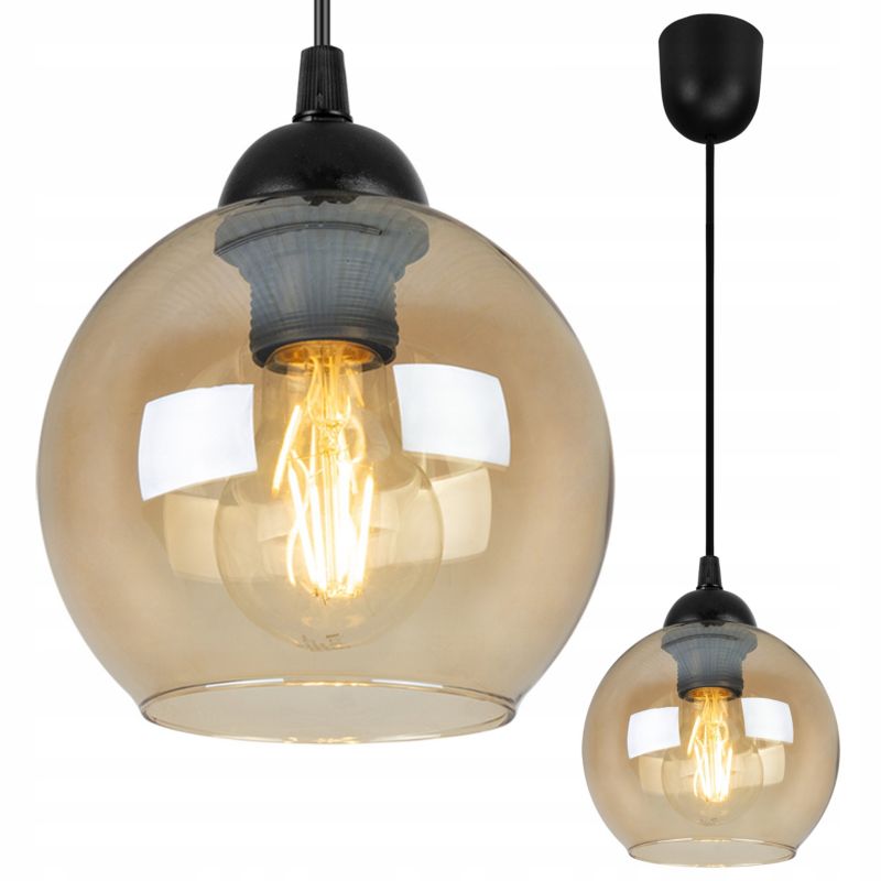Lampa sufitowa wisząca Light Home LH Haga 1x E27 60W klosz miodowy 1szt.