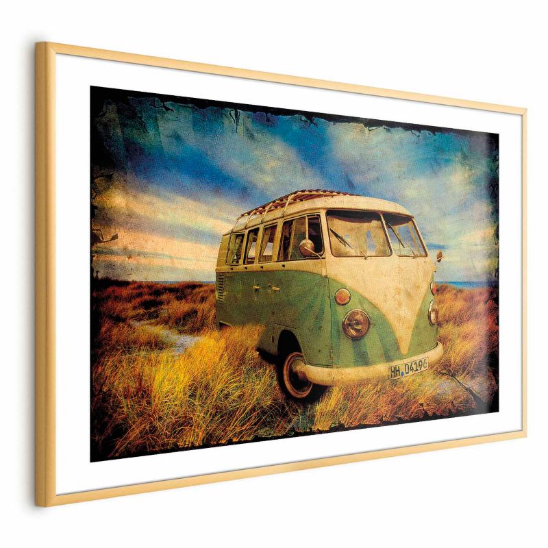 Plakat Artgeist Retro bus 30x21 cm z ramą złotą 1 szt