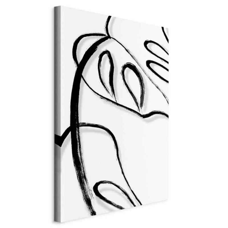 Obraz Artgeist Biała monstera 60 x 90 cm płótno włoskie 1 szt