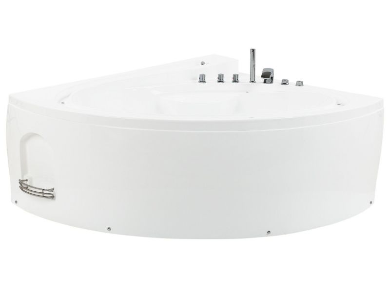 Wanna narożna LED z hydromasażem 206 x 165 cm biała Pelican 1 szt.