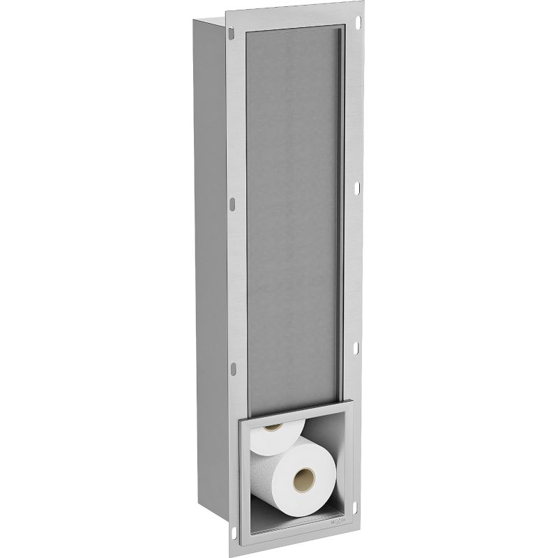 Magazynek na papier toaletowy ścienny Mexen X-Wall-B inox 19,5x72 cm 1 szt.