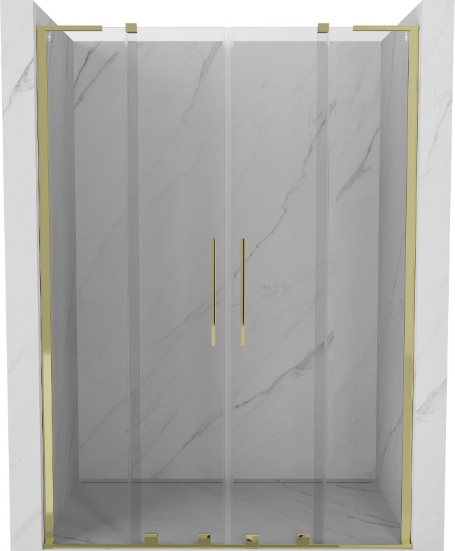 Drzwi prysznicowe przesuwne Mexen Velar L złote 150x200 cm 1 szt.