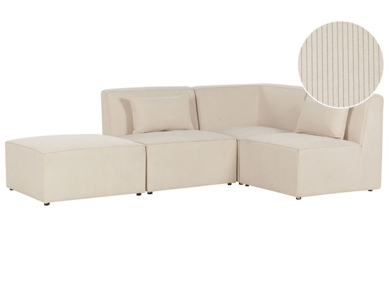 Sofa z ottomaną Lemvig Jasnobeżowy Lewostronny 1 kpl