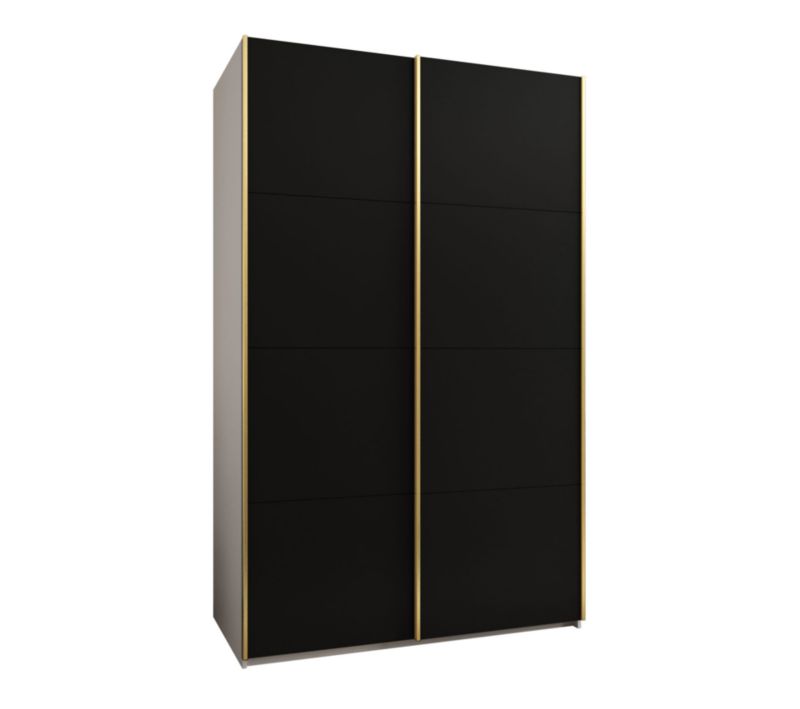 Szafa przesuwna Abiks LUX wysoka szer.160cm biały/czarny/złoty 1szt.