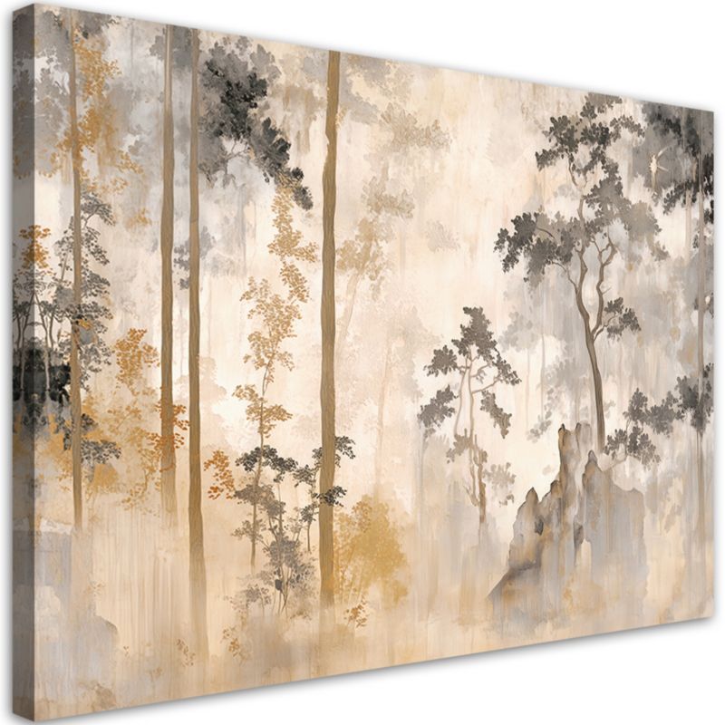 Obraz do salonu sypialni Feeby Las Natura Drzewa w Beżu 120x80 cm 1szt