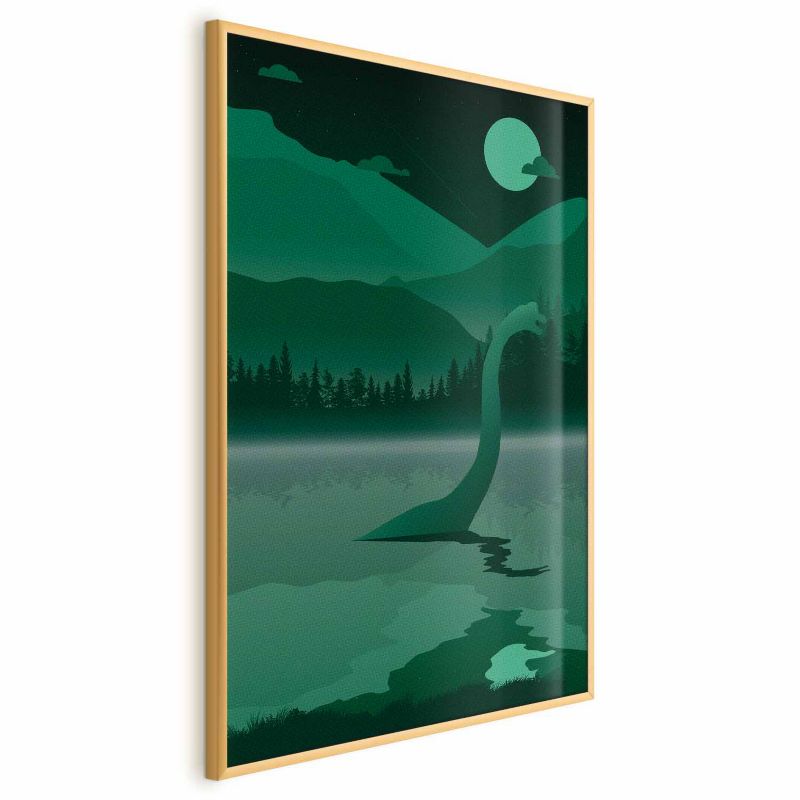 Plakat Artgeist Loch Ness 40x60 cm z ramą złotą 1 szt