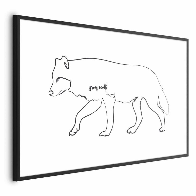 Plakat Artgeist Wilk 60x40 cm z ramą czarną 1 szt