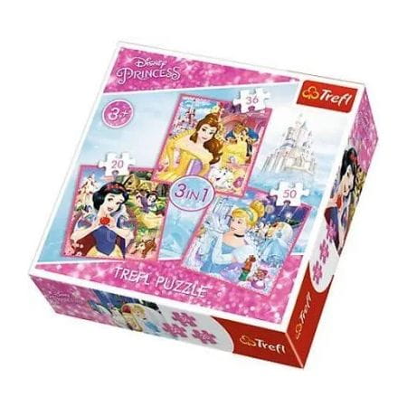 Puzzle 3W1 Księżniczki Trefl