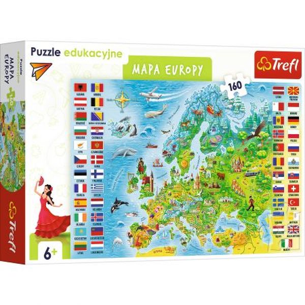 Puzzle 160 el. Mapa Europy Trefl