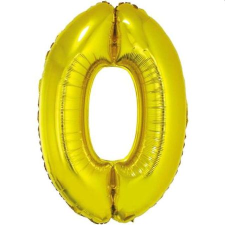 BALON FOLIA CYFRA 0 ZŁOTA 35CM
