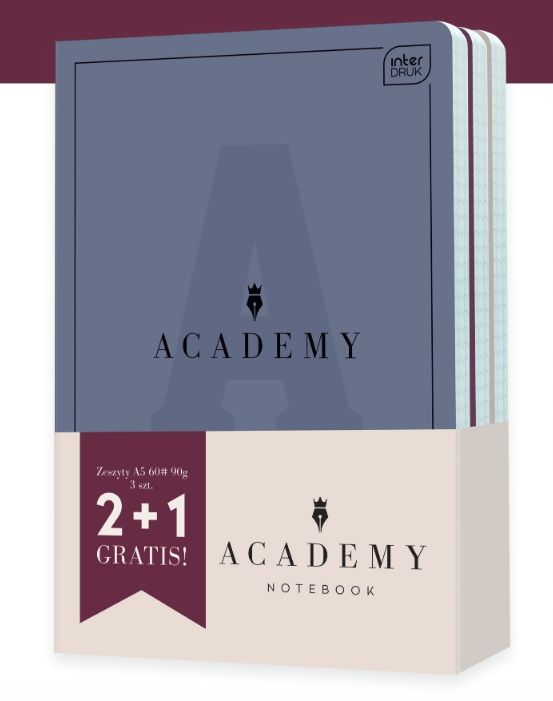 Zestaw zeszytów A5 60# ACADEMY 3szt.