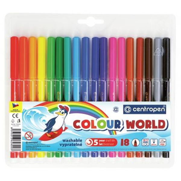 Komplet flamastrów Centropen 'Colour World 7550' 18 szt.
