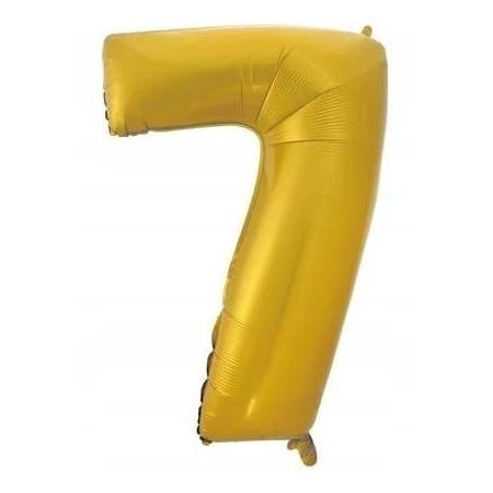 BALON FOLIOWY ZŁOTY MATOWY CYFRA 7 92CM