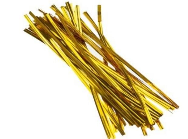 Druciki w plastiku złote 18cm 50szt DP1