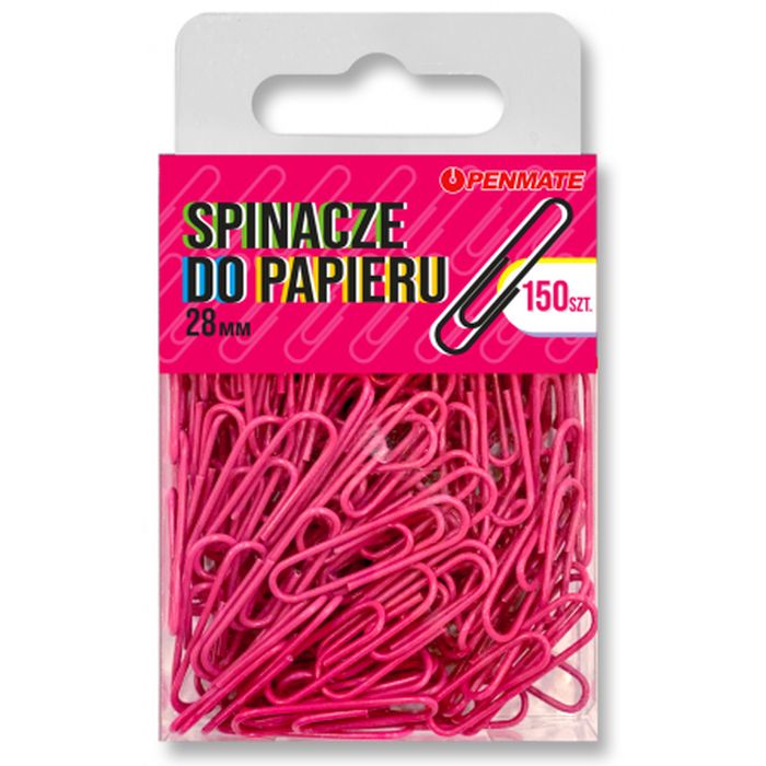 Penmate Spinacze do papieru 28 mm Kolor różowe