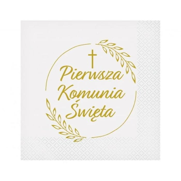 Serwetki Pierwsza Komunia Święta (kłosy), certyfikat FSC, 33x33 cm/ 20