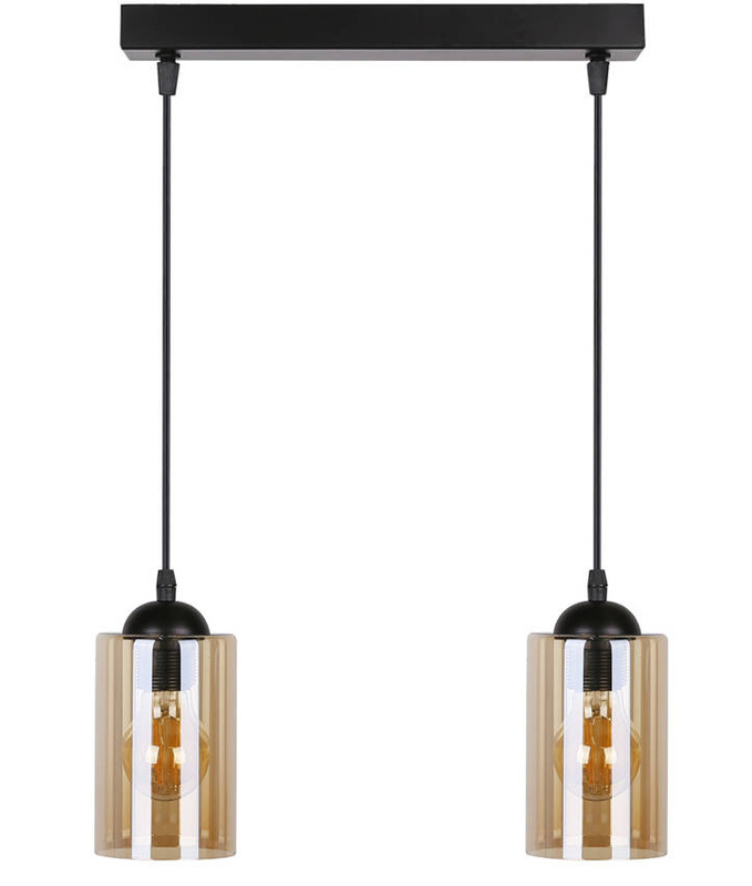 Lampa wisząca listwa czarno/brązowa 2xE27 Bistro