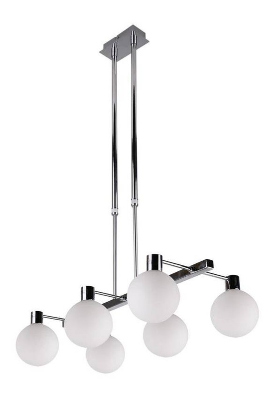 Lampa sufitowa wisząca chrom/biała 6 Maldus