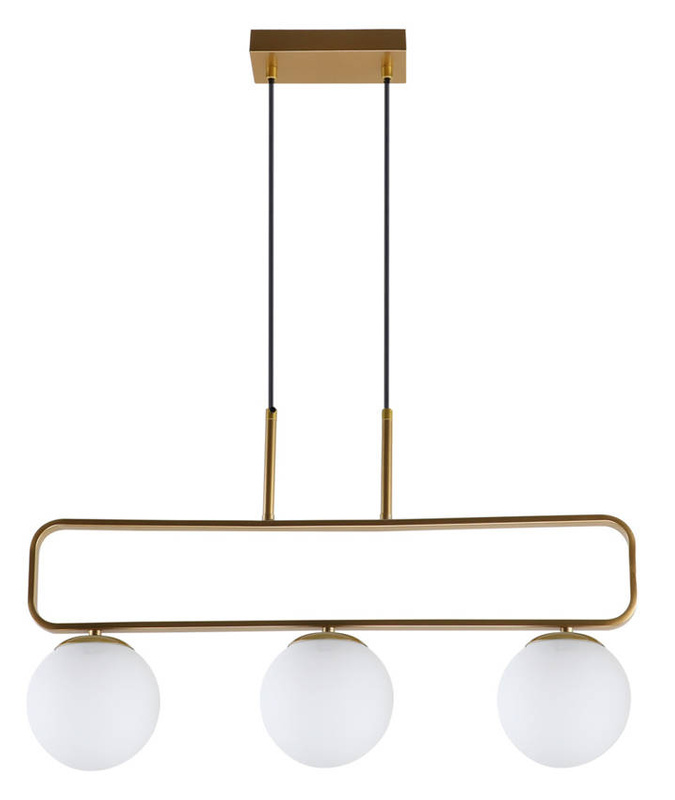 Lampa wisząca mosiądz biała 3xG9 Jove
