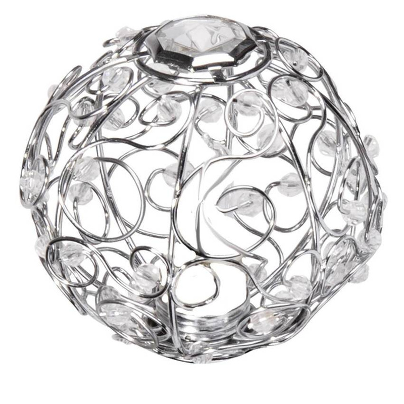 Klosz chrom druciany z kryształkami do spotów G9 z nakrętką Collar