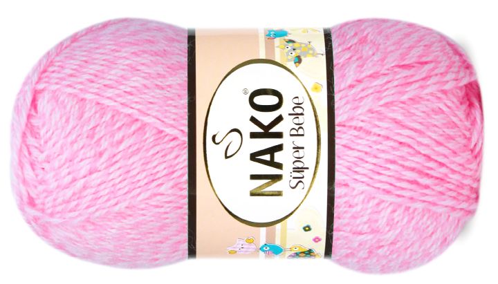 włóczka NAKO SUPER BEBE 50g kolor: 21290 / biało-różowy