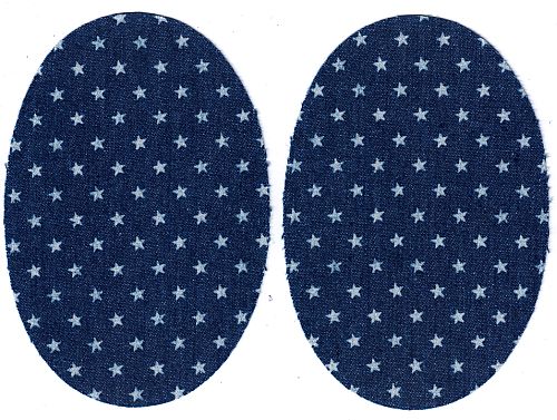 łaty poliestrowe termoprzylepne 2 szt. kol. jeans gwiazdki c/5