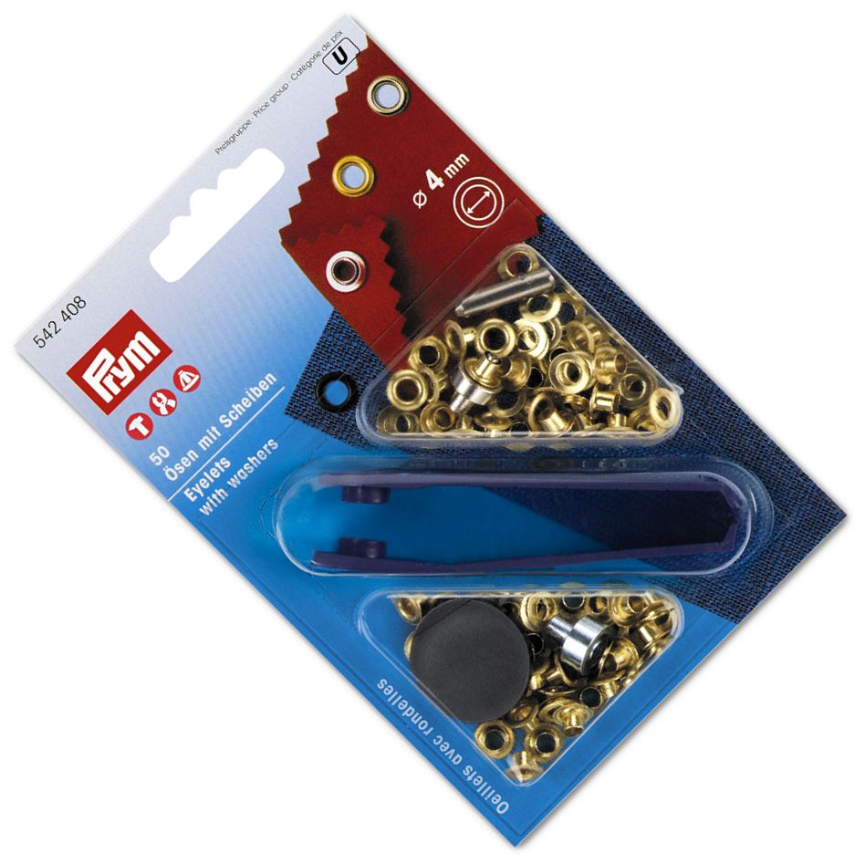 oczka do tkanin,jeansu fi 4mm złote 50szt PRYM 542408 .