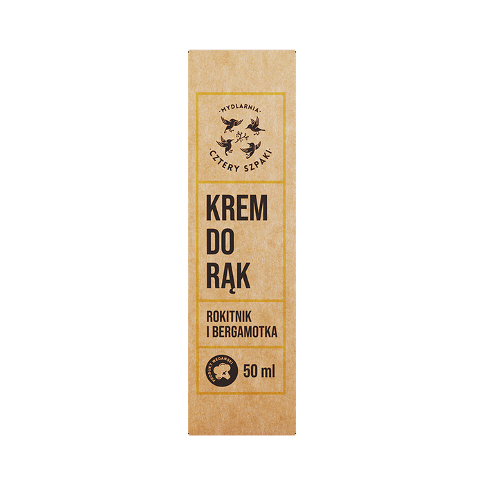 4 Szpaki Krem do rąk Rokitnik i Bergamotka, 50 ml