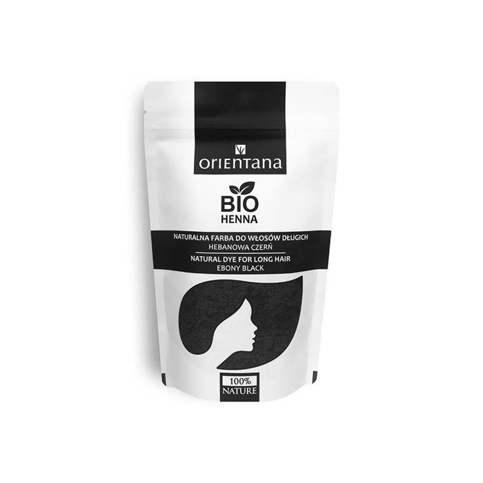 Orientana BIO Henna Naturalna farba do włosów długich Hebanowa Czerń